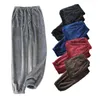 Men's Sleepwear Coral Loose Velvet Plus Pants Plush Pocket Winter Male Home Casual Sleep Fleece Thick High Pajama Waist