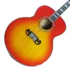 Guitare acoustique J200 en bois massif d'épicéa Sunburst Flame Maple de 43 pouces