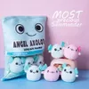 Sechs Bälle Rosa Blau Axolotl Tasche Cartoon T Tier Squishy Mini Puppen Plüsch Kissen Büro Nickerchen Essen Snack Plüschtier Geschenk 240124