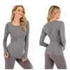 2024 Nuova camicia da yoga a maniche lunghe Donne Swiflty Tech O Neck Sports Gym Tops Fitness Fitness Allenamento senza soluzione di continuità allinea