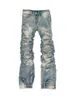 Jeans pour hommes X1X9X9X9 Hip Hop en détresse High Street Fashion Slim Fit Pantalon déchiré Denim Bas évasés