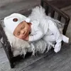 2 szt. Born Pography Props szydełko strój dziecięce romper kapelusz set niemowlęta po strzelanie do czapki Bodysuit kombinezonu 240122