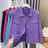 Myjana bawełniana kurtka dżinsowa w rozmiarze damskim jesienna swobodna odzież moda Candy Kolwa Krzywa obarcia płaszcze S74 1144 240126