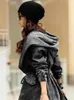 レディースジャケット秋のファッションガールズデニム特大のフーディーフーディーアウターウェアジャンウィンドジャケットデザイン女性コート