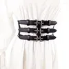Cinture Cintura sexy da donna Cintura in pelle PU Bondage Cage Sculpting Harness Cintura in vita