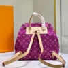24SS Fuchsia Womens denim Backpack Shoulde Bags Diagonal Crossbody Bag Luxury Designer Handbags For Women Card Holder 30cm