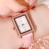 Frauen hochwertiger Diamond Square Fashion Casual Water of Gürtel Quartz Uhr Z8