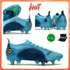 Chaussures de football Botte de football blanc collé à peine vert jaune Pack Cleat Édition limitée Crampons Mbappe Zoom Tous tricotés imperméables jeunesse GS Sports taille 39-45 avec SOCKS