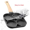 Pans Four Hole Frying Pan Pot Thickened Nonstick Egg Pancake Steak Cooking Hamburg Bread Breakfast Machine Induction Cooker