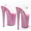 Sandali LAIJIANJINXIA 23CM/9 pollici PVC Tomaia Sexy Esotico Tacco Alto Glitter Piattaforma Party Pole Dance Scarpe 003