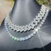 Collier Hip Hop en argent Sterling 925, gros diamant de 8mm, bijoux fins, chaîne de Tennis en diamant glacé couleur d Vvs Moissanite