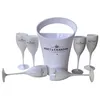 6 Cups 1 Bucket Ice Buckets and Wine Glass 3000ml Acrylic Goblets champagne Glasses wedding Wine Bar Party Bottle Cooler289l