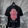 2024classics Mens Ch t Shirts Heart High Quality Brand Crew Neck Chromes Short Sleeves Tops Tees T-shirts Casual Horseshoe Sanskrit Cross Print Chromees Hearts gh gr5