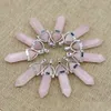 Charms Natural Stone Rose Quartz Quexagon Column 기둥 기둥 기둥 매력 펜던트 DIY 여성 보석류 액세서리 새로운 디자인 목걸이 드롭 DHCUY