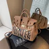 Bolsa de ombro feminina 5 cores on-line celebridade rua carta bolsa diária Joker fivela mulheres mochila atmosfera elegante bolsa de couro 8721 #