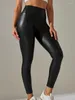 Leggings da donna Pantaloni elasticizzati in ecopelle lucida da donna Night Club Leggins sexy Pantaloni a matita Pantaloni casual a vita alta