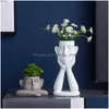 Vasi Decorazione del soggiorno Decorazioni per la casa moderne Vaso alto Fiore da tavolo Resina Nordic Desk Vasi per piante Decorativo Consegna a goccia Giardino Dhj1B