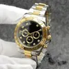 Orologio da uomo di marca meccanico automatico di alta qualità in acciaio inossidabile a tre occhi con zaffiro da 40 mm