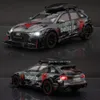 124 Audi RS6 Modifierade fordon Bilmodell Toys Alloy Diecast med Pull Back Light Sound Model Boys Gifts for Children 240118