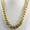 14k Yellow Gold Plated Men's Heavy Miami Cuban Chain Necklace 24 14mm292n