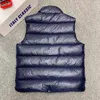 designer mens puffer vests stand collar down vest black winter jacket embroidered badge warm outerwear jackets size 1-6