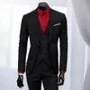 3 Pcs/Set Business Blazer Vest Pants Suit M - 4XL Slim Fit Solid Color Men Formal Suit Male Wedding Set trajes de hombre 240123