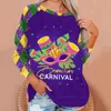 Dames T-shirts Mardi Gras Flamingo Grafische Print Shirt Meisjes Grappig Patroon Plaid Patchwork T-shirt Femme Haruku Vrouwen Zomer Tops