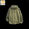 Jachtjassen Heren Winterjas Fleece Kap Dikke Warme Parka Heren Bontjas Mannelijke Herfst Anorak Zwart Vintage Militair