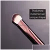 Pincéis de maquiagem Ampulheta Vanish Angled Concealer Brush Seamless Finish Metal Handle Soft Cerdas Grande Esconder Sombra Blending Cont Dhrsy