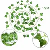 الزهور الزخرفية 1/2pcs 50x200cm Ivy Ivy Heedge Green Leaf Fence Screen