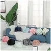 Cushion/Decorative Pillow Cushiondecorative Inyahome Soft Knot Ball Pillows Round Throw Cushion Kids Home Decoration P Knotted Handm Dhqss