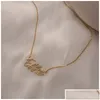 Collane con ciondolo Collana con nome di diamanti Collana personalizzata scritta a mano in cristallo personalizzato per le donne Regali con zirconi 220716 Consegna a goccia Gioielli Dhjpl