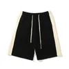 Designer haute qualité double ligne California side shorts Pur coton tissu uni noir gris kaki trois couleurs disponibles