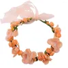 Hårklipp underbara brudens semester krans ren handgjorda simulerade rosblommor jul karneval prom party headpieces