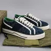 2024 SHOESTENNIS 1977 Designer Casual Shoes S Designers Mens Shoe Italy Green and Red Web Stripe gummisulen Stretch Bomull Låg topp Men Sneakers 40-46 Utomhusskor