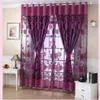 Flower Valance Blackout Gardiner Heminredning Gardiner Tiers för källaren GROMMET STYLA BLOMER TULL Dörrfönster Gardin Drap Pan328o