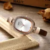 Feminino oval retro moda casual luz luxo de alta qualidade senso de temperamento simples cinto à prova dwaterproof água relógio de quartzo montre de luxe presentes a11