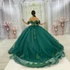 ANGELSBRIDEP vert scintillant luxe cristal Quinceanera robes épaules nues fête d'anniversaire robe de bal robes de 15 240126