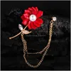 Szpilki, broszki męskie i damskie moda niezbędna czerwona kształt kwiatowy spersonalizowany formalny zużycie bohaterka broszka kropla dostawa żydna dhtud