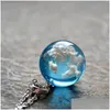 Anhänger Halsketten Chic Transparent Frauen Blau Himmel Weiß Wolke Harz Stange Ball Mond Anhänger Halsketten Kette Mode Schmuck Geschenke Für GI Dhkz0