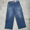 JNCO Jeans Y2K Harajuku Hip Hop Poker Graphic Retro Blue Worbgy Dżinsy Dżinsowe spodnie męskie damskie spodnie o wysokiej talii szerokie spodnie 240124