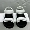 Flat Black Sandals Genuine Women White Leather Summer Shoes Ladies Peep Toe One Strap Roman Sandalia 289