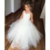 Vestidos de menina linda flor tule 2024 beading appliqued concurso para primeira comunhão crianças baile piano tocando batismo