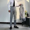 Мужские костюмы, летние брюки, корейские повседневные прямые облегающие модные легкие однотонные брюки, мужской тонкий костюм C85