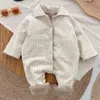 Babykläder overaller vinterflicka förtjockar romper corduroy jumpsuit barn pojke kläder småbarn bodysuit födda 240122