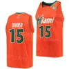 Hurricanes Basketball College 24 Nijel Pack Jersey Université 1 Michael Nwoko 5 Wooga Poplar 15 Norchad Omier 4 Bensley Joseph Nom personnalisé Numéro Mans Jeune femme