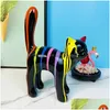 Dekorativa objekt figurer yuryfvna iti cat figur SCPTURE Desk lagringsstaty Interior Roomabstract Art Ornament Holiday Deco Dh6vi