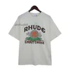 Rhudes T-Shirt Herren Designer-T-Shirt T-Shirt Workout-Shirts für Männer Übergroße T-Shirts aus 100 % Baumwolle Vintage Kurzarm US-Größe Rh88754 Q7UH