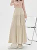Skirts Vintage Maxi Corduroy Skirt For Women 2024 Autumn Winter Elegant Solid A Line High Waist Pleated Long Female P448