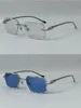 Photochromic Sun Glassses lens colors changed in sunshine from crystal clear to dark diamond cut lens rimless metal frame outdoor 563651 with box and association